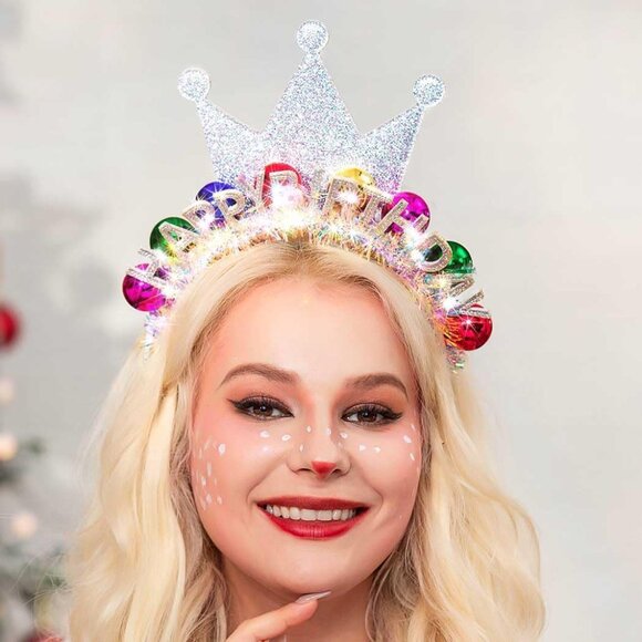 Birthday Glow Headband LED Light Up Party Hair Accessory Women - Picture 5 of 6